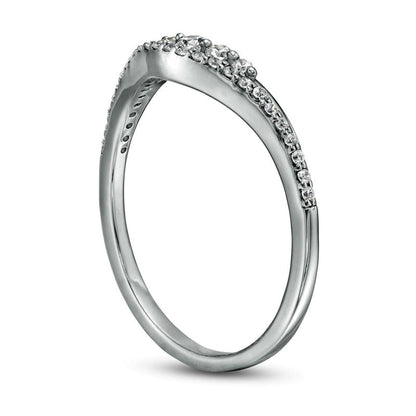 0.20 CT. T.W. Natural Diamond Five Stone Contour Anniversary Band in Solid 10K White Gold