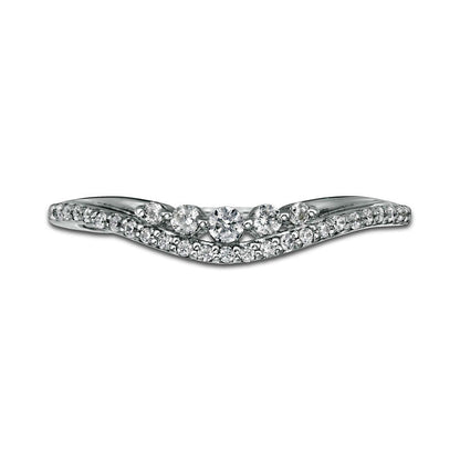 0.20 CT. T.W. Natural Diamond Five Stone Contour Anniversary Band in Solid 10K White Gold