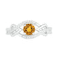 5.0mm Citrine and 0.05 CT. T.W. Natural Diamond Layered Infinity Braid Ring in Sterling Silver