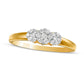 0.25 CT. T.W. Natural Diamond Three Stone Flower Ring in Solid 10K Yellow Gold
