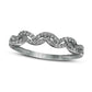 0.17 CT. T.W. Natural Diamond Double Wave Stackable Band in Solid 10K White Gold