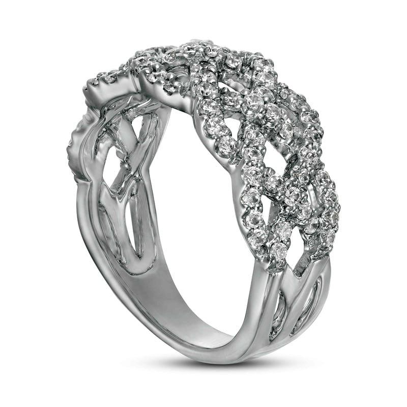 0.75 CT. T.W. Natural Diamond Loose Braid Ring in Solid 10K White Gold
