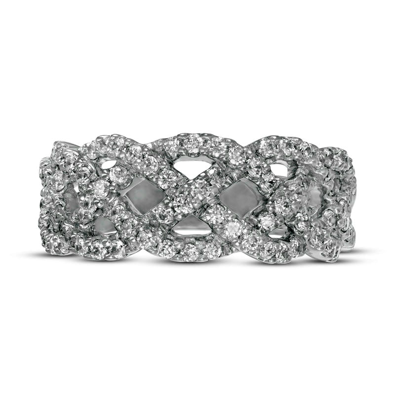 0.75 CT. T.W. Natural Diamond Loose Braid Ring in Solid 10K White Gold