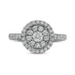 1.0 CT. T.W. Natural Diamond Double Frame Ring in Solid 10K White Gold