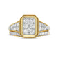 0.75 CT. T.W. Composite Natural Diamond Frame Antique Vintage-Style Bridal Engagement Ring Set in Solid 10K Yellow Gold