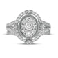 1.0 CT. T.W. Composite Oval Natural Diamond Split Shank Antique Vintage-Style Bridal Engagement Ring Set in Solid 10K White Gold