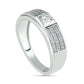 Men's 0.38 CT. T.W. Natural Diamond Multi-Row Wedding Band in Solid 10K White Gold