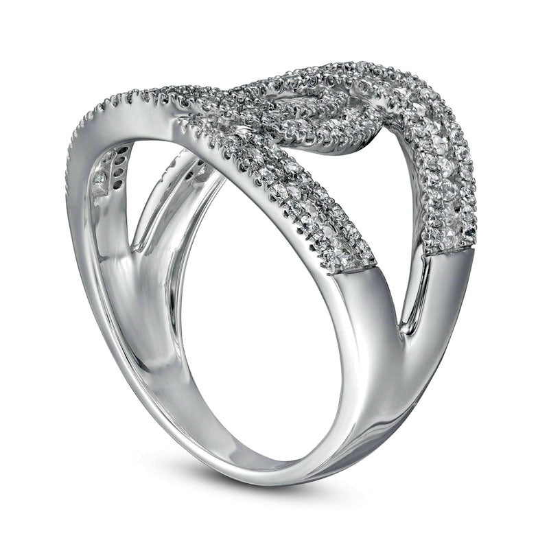 1.0 CT. T.W. Natural Diamond Loop Ring in Solid 10K White Gold