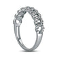 0.33 CT. T.W. Natural Diamond Cuban Chain Link Anniversary Band in Solid 10K White Gold