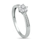 0.20 CT. T.W. Composite Natural Diamond Flower Promise Ring in Solid 10K White Gold