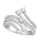 0.50 CT. T.W. Natural Diamond Multi-Row Bypass Ring in Solid 10K White Gold