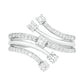 0.50 CT. T.W. Natural Diamond Multi-Row Bypass Ring in Solid 10K White Gold