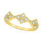 0.13 CT. T.W. Composite Natural Diamond Trio Ring in Solid 10K Yellow Gold