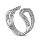 1.0 CT. T.W. Natural Diamond Angular Open Ring in Solid 10K White Gold