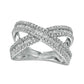 1.0 CT. T.W Natural Diamond X" Ring in Solid 10K White Gold"