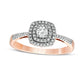 0.33 CT. T.W. Natural Diamond Double Cushion Frame Engagement Ring in Solid 10K Rose Gold