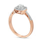 0.33 CT. T.W. Natural Diamond Double Cushion Frame Engagement Ring in Solid 10K Rose Gold