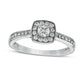 0.33 CT. T.W. Natural Diamond Cushion Frame Engagement Ring in Sterling Silver
