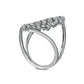 1.0 CT. T.W. Princess-Cut and Round Natural Diamond Open Scatter Ring in Solid 10K White Gold