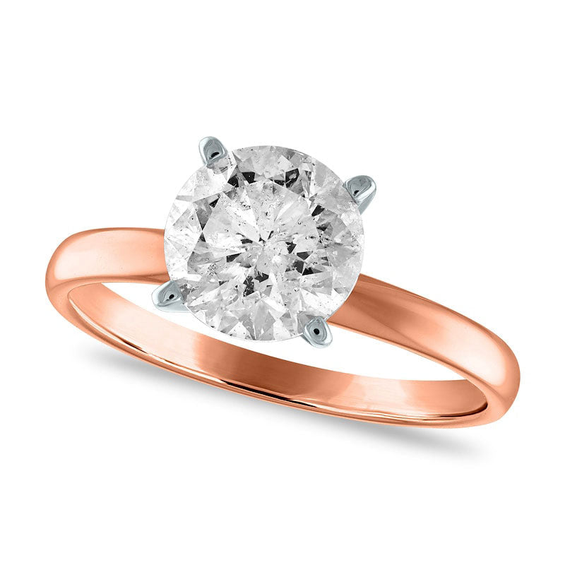1.5 CT. Certified Natural Clarity Enhanced Diamond Solitaire Engagement Ring in Solid 14K Rose Gold (I/I2)