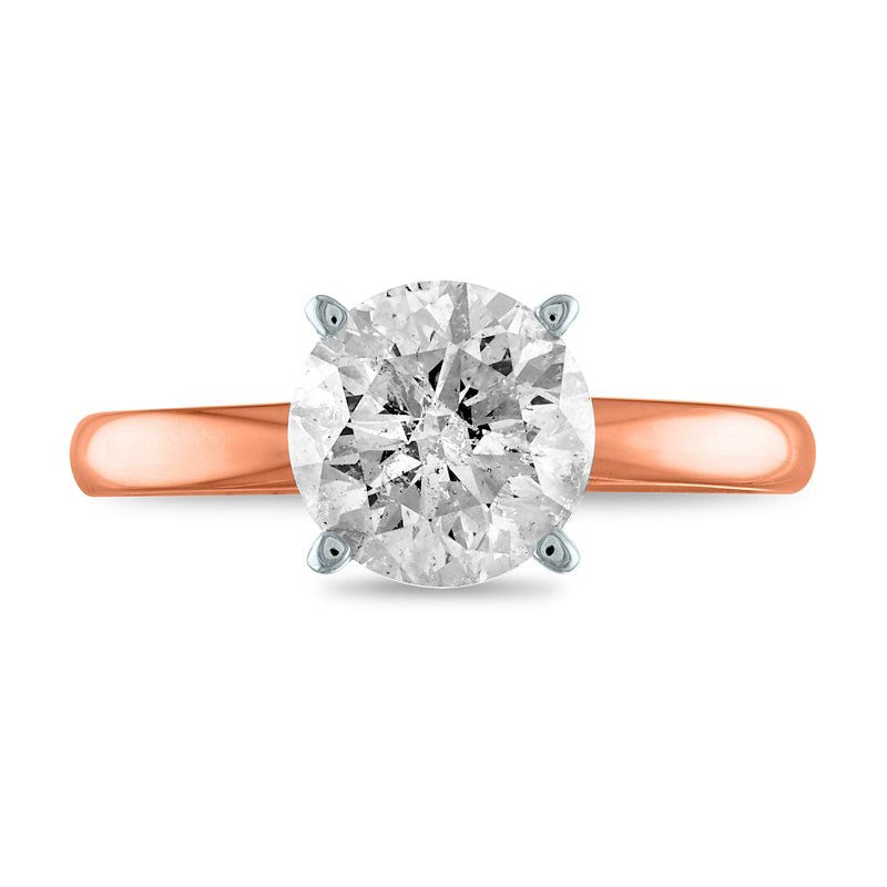 1.5 CT. Certified Natural Clarity Enhanced Diamond Solitaire Engagement Ring in Solid 14K Rose Gold (I/I2)