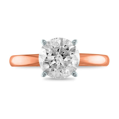 1.5 CT. Certified Natural Clarity Enhanced Diamond Solitaire Engagement Ring in Solid 14K Rose Gold (I/I2)