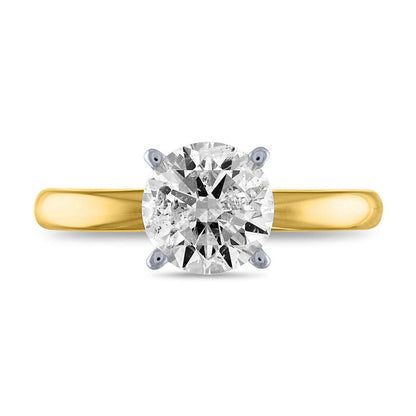 2.0 CT. Certified Natural Clarity Enhanced Diamond Solitaire Engagement Ring in Solid 14K Gold (I/I2)