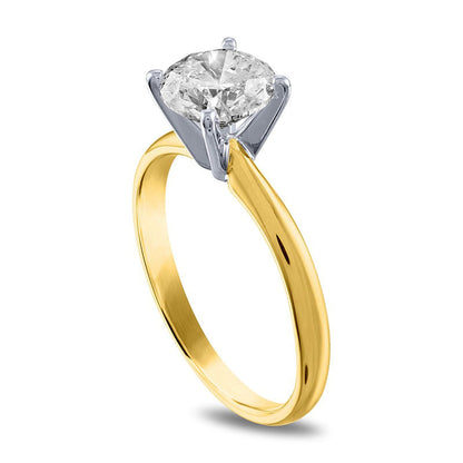 2.0 CT. Certified Natural Clarity Enhanced Diamond Solitaire Engagement Ring in Solid 14K Gold (I/I2)