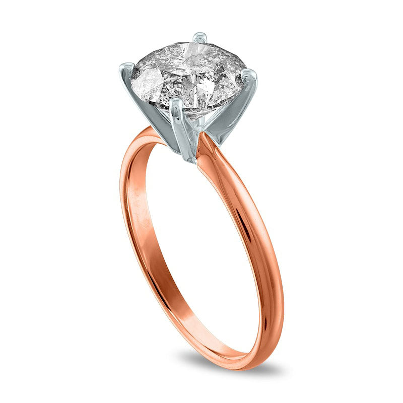 3.0 CT. Certified Natural Clarity Enhanced Diamond Solitaire Engagement Ring in Solid 14K Rose Gold (I/I2)