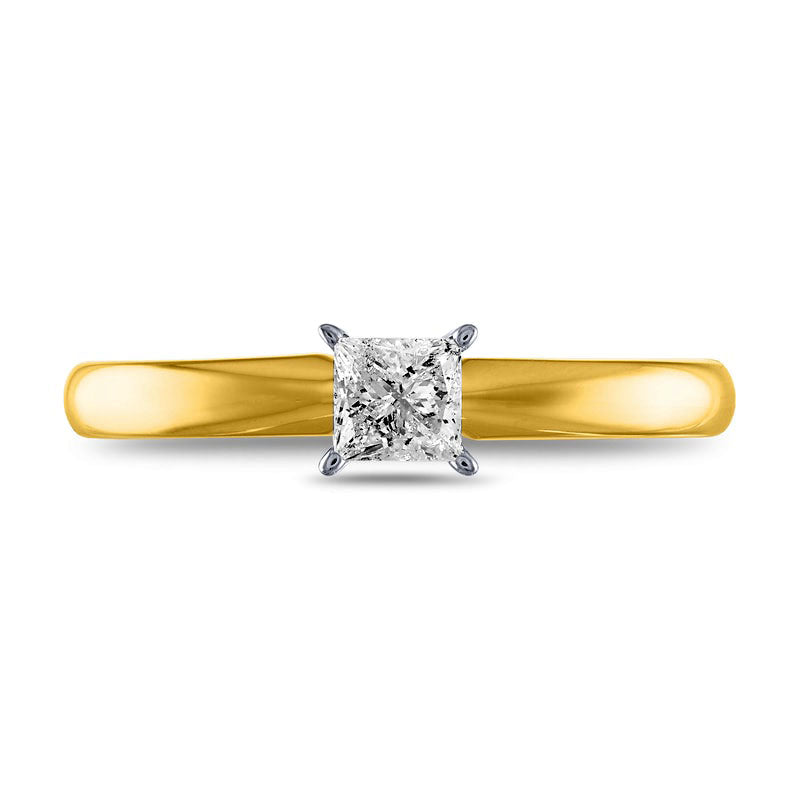 0.25 CT. Princess-Cut Natural Clarity Enhanced Diamond Solitaire Engagement Ring in Solid 14K Gold (I/I2)