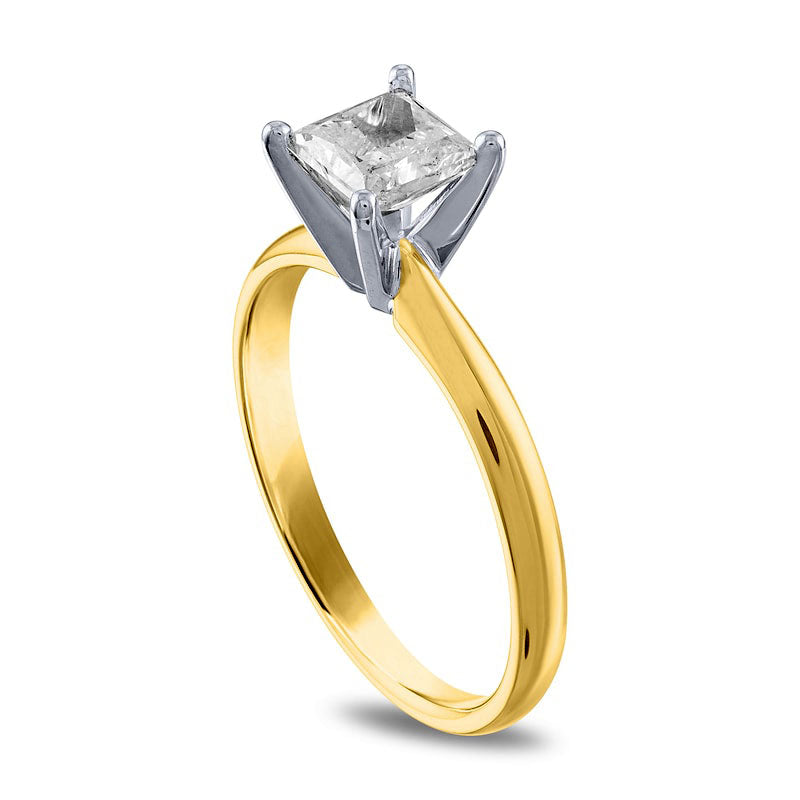 1.5 CT. Certified Princess-Cut Natural Clarity Enhanced Diamond Solitaire Engagement Ring in Solid 14K Gold (I/I2)