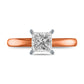 1.5 CT. Certified Princess-Cut Natural Clarity Enhanced Diamond Solitaire Engagement Ring in Solid 14K Rose Gold (I/I2)