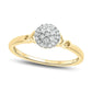 0.17 CT. T.W. Composite Natural Diamond Frame Heart Sides Promise Ring in Solid 10K Yellow Gold