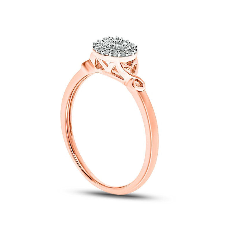 0.17 CT. T.W. Composite Natural Diamond Frame Ichthus Promise Ring in Solid 10K Rose Gold