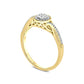 0.17 CT. T.W. Composite Natural Diamond Frame Antique Vintage-Style Promise Ring in Solid 10K Yellow Gold