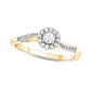 0.20 CT. T.W. Natural Diamond Frame Wavy Promise Ring in Solid 10K Yellow Gold