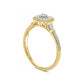 0.25 CT. T.W. Composite Baguette and Round Natural Diamond Cushion-Shape Frame Promise Ring in Solid 10K Yellow Gold