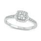 0.20 CT. T.W. Composite Natural Diamond Cushion-Shape Frame Promise Ring in Solid 10K White Gold