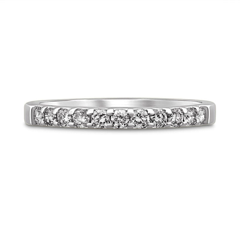 0.38 CT. T.W. Natural Diamond Eleven Stone Anniversary Band in Solid 10K White Gold