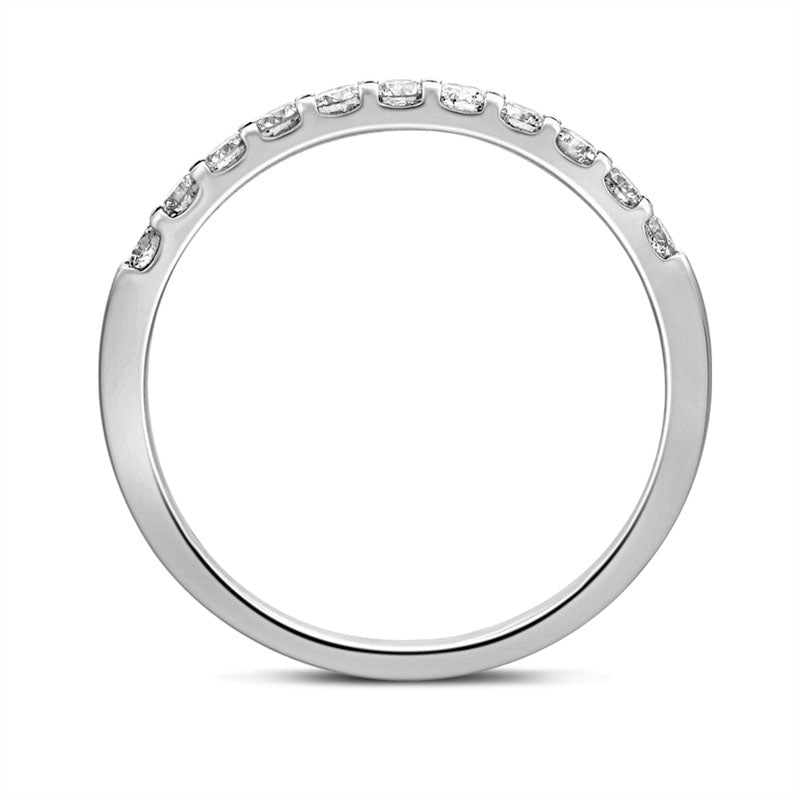 0.38 CT. T.W. Natural Diamond Eleven Stone Anniversary Band in Solid 10K White Gold