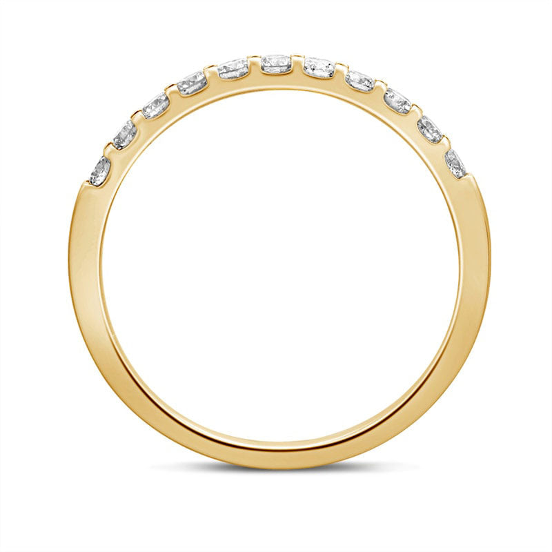 0.38 CT. T.W. Natural Diamond Eleven Stone Anniversary Band in Solid 10K Yellow Gold