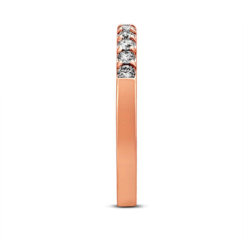 0.38 CT. T.W. Natural Diamond Eleven Stone Anniversary Band in Solid 10K Rose Gold