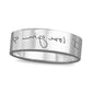 6.0mm Engravable Message Handwriting Comfort-Fit Wedding Band in Sterling Silver (1 Image and Line)