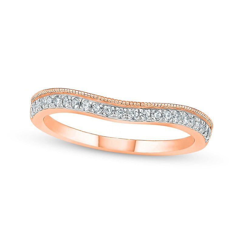 1.25 CT. T.W. Natural Diamond Flower Frame Antique Vintage-Style Bridal Engagement Ring Set in Solid 10K Rose Gold