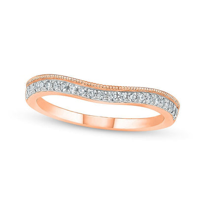 1.25 CT. T.W. Natural Diamond Flower Frame Antique Vintage-Style Bridal Engagement Ring Set in Solid 10K Rose Gold