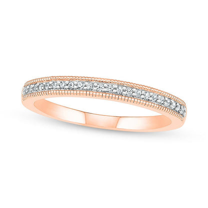 0.75 CT. T.W. Princess-Cut Natural Diamond Double Cushion Frame Antique Vintage-Style Bridal Engagement Ring Set in Solid 10K Rose Gold