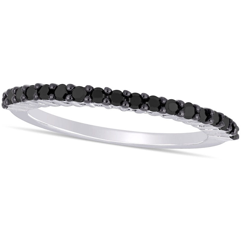 0.20 CT. T.W. Black Enhanced Natural Diamond Anniversary Band in Solid 10K White Gold