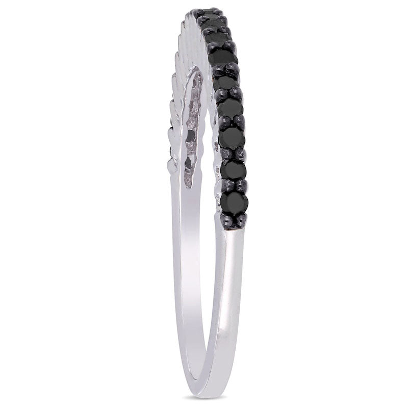 0.20 CT. T.W. Black Enhanced Natural Diamond Anniversary Band in Solid 10K White Gold