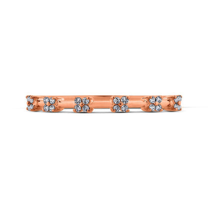 0.13 CT. T.W. Quad Natural Diamond Band in Solid 10K Rose Gold