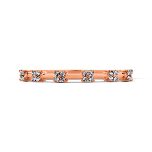 0.13 CT. T.W. Quad Natural Diamond Band in Solid 10K Rose Gold